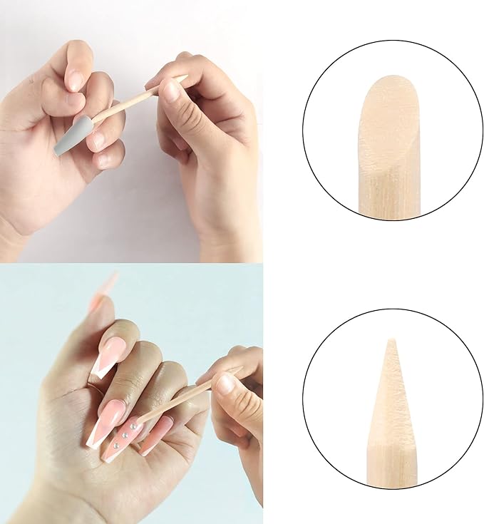 200pcs Wooden Sticks for Nail Gem Application