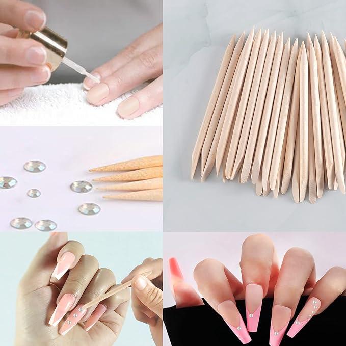 200pcs Wooden Sticks for Nail Gem Application